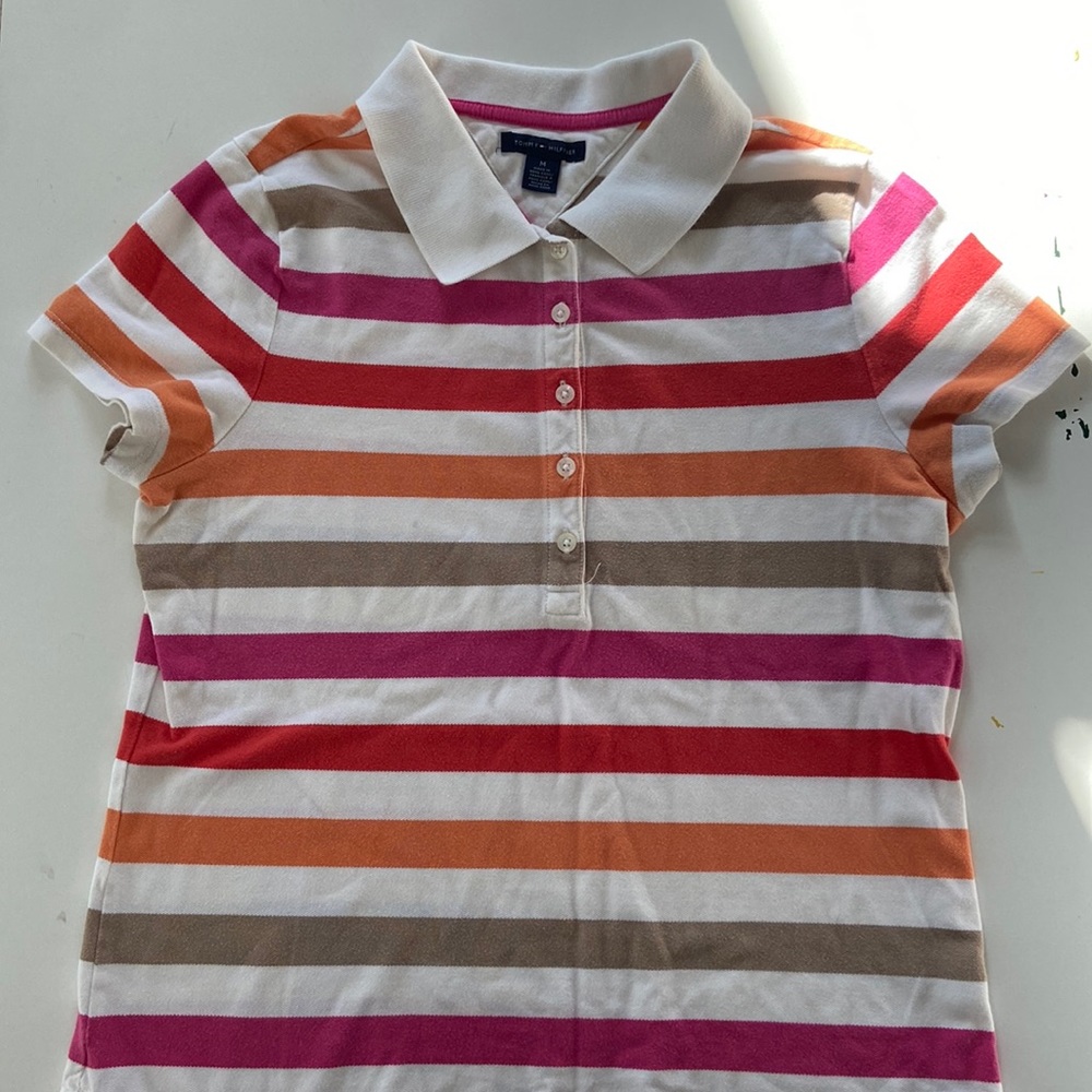 Tommy-Hilfiger size M stripped polo shirt